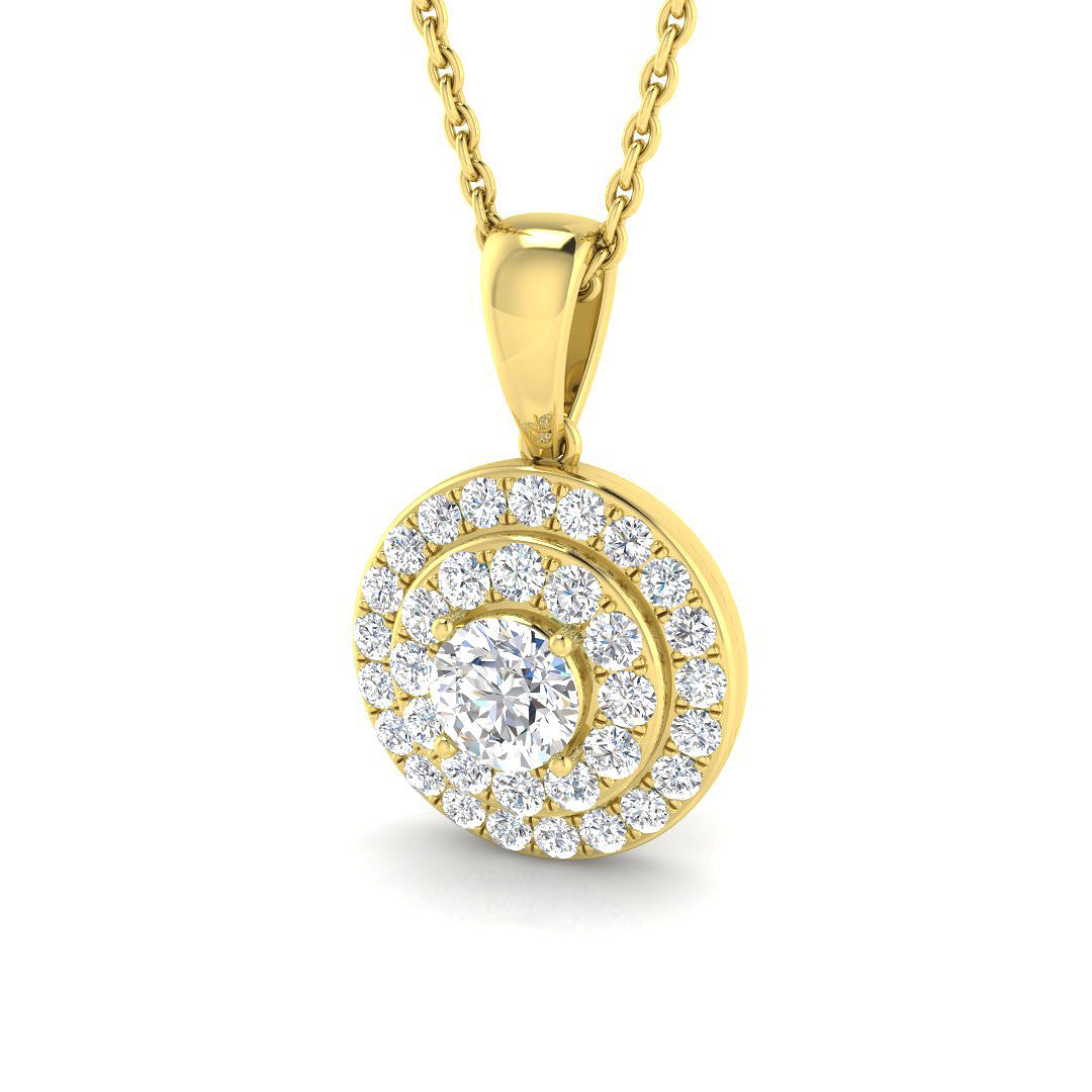 Iberis Halo Diamond Necklace 0.5ct  Gold(Without Chain )