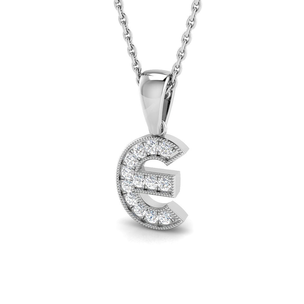 Tina Diamond Initial Pendant 0.1ct Gold  A to Z(Without Chain )