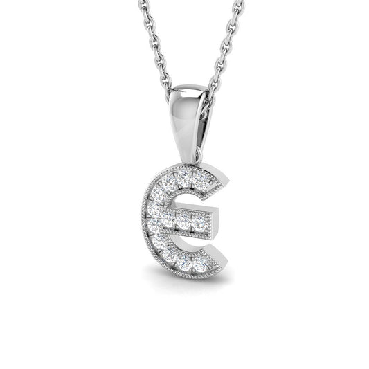 Tina Diamond Initial Pendant 0.1ct Gold  A to Z(Without Chain )