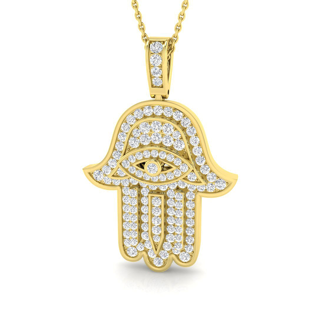 Yucca Diamond Pendant Religious 0.75ct to 1.5ct Gold (Without Chain )