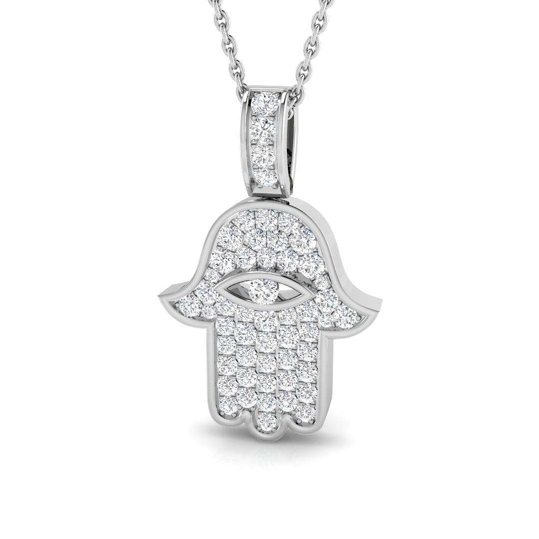 0.6 Carat D-E/VS Lab Grown Round Diamond Designer Pendant 9k White Gold Ready To Ship.