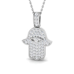 0.6 Carat D-E/VS Lab Grown Round Diamond Designer Pendant 9k White Gold Ready To Ship.