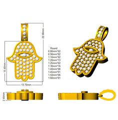 0.6 Carat D-E/VS Lab Grown Round Diamond Designer Pendant 18k Yellow Gold Ready To Ship