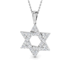 0.7 Carat D-E/VS Lab Grown Round Diamond Designer Pendant 9k White Gold Ready To Ship