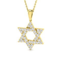 0.7 Carat D-E/VS Lab Grown Round Diamond Designer Pendant 9k Yellow Gold Ready To Ship