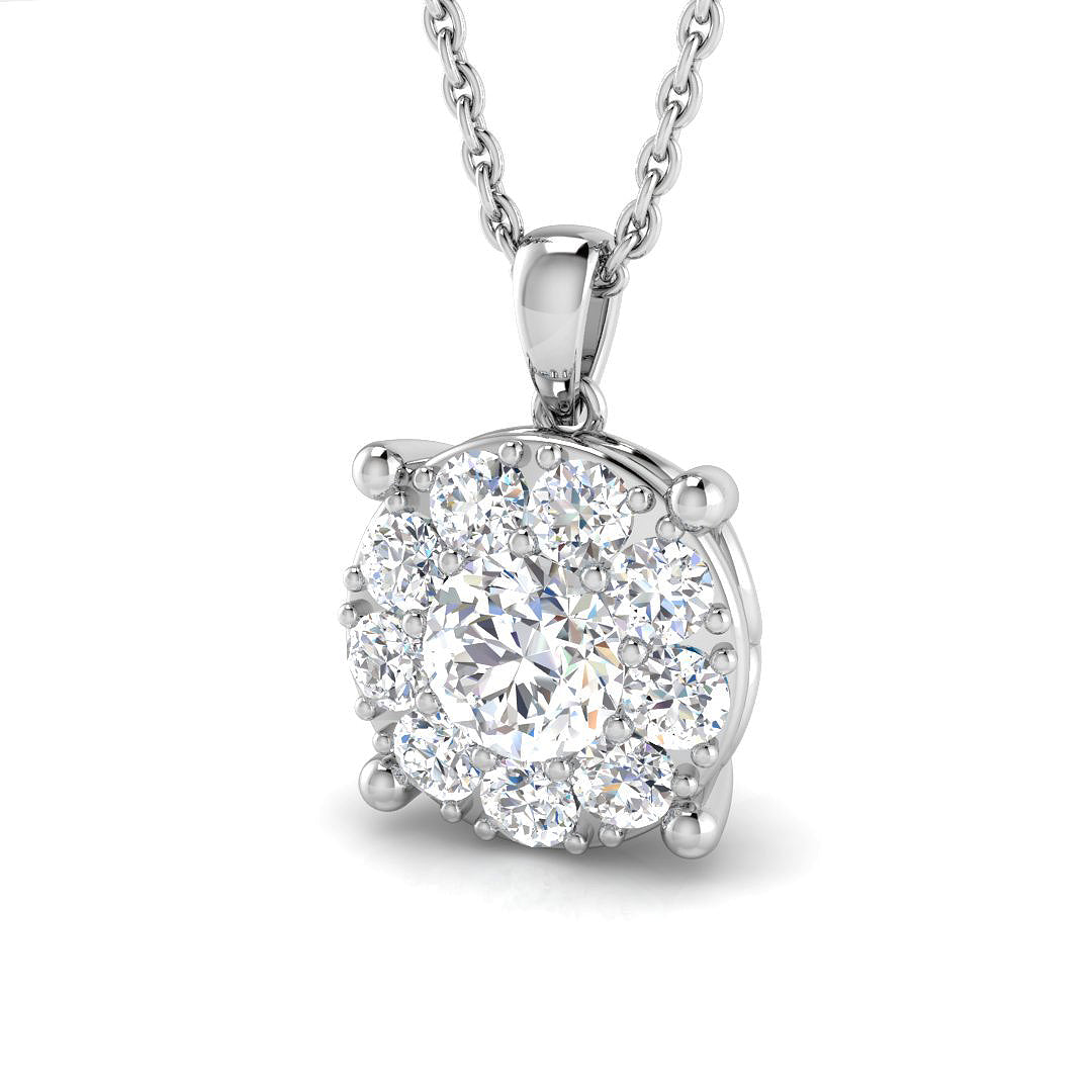 Colt Cluster Diamond Necklace 0.1ct to 1ct Gold (Without Chain )