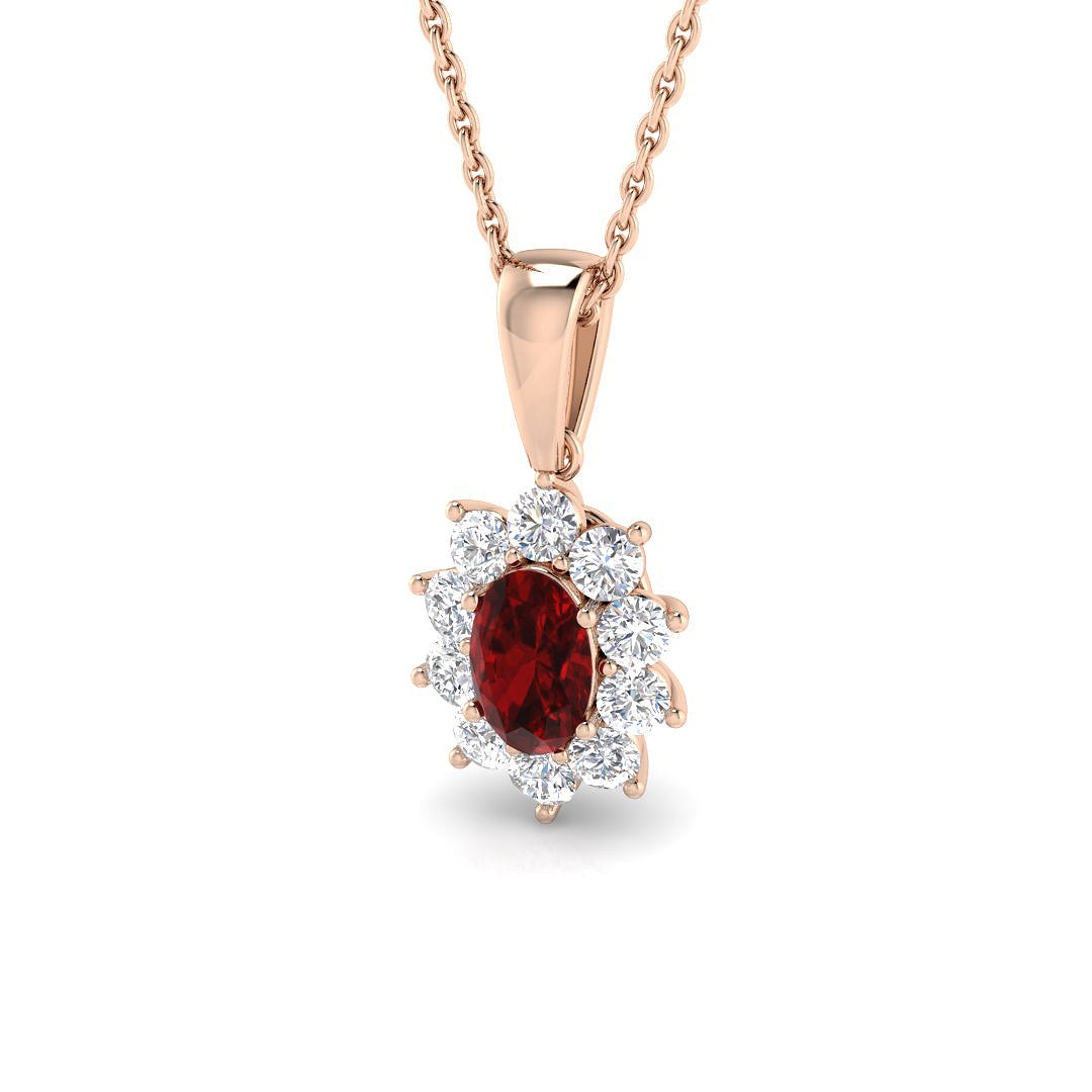 Mark Pendant 1.25ct Gemstone Necklace Gold (Without Chain )