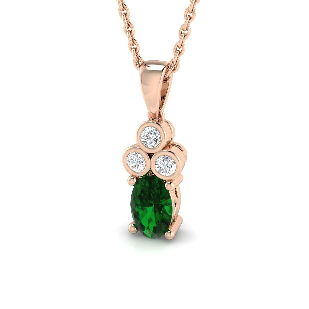 Carob Blue Sapphire Pendant 0.5ct to 1.5ct Gold (Without Chain )