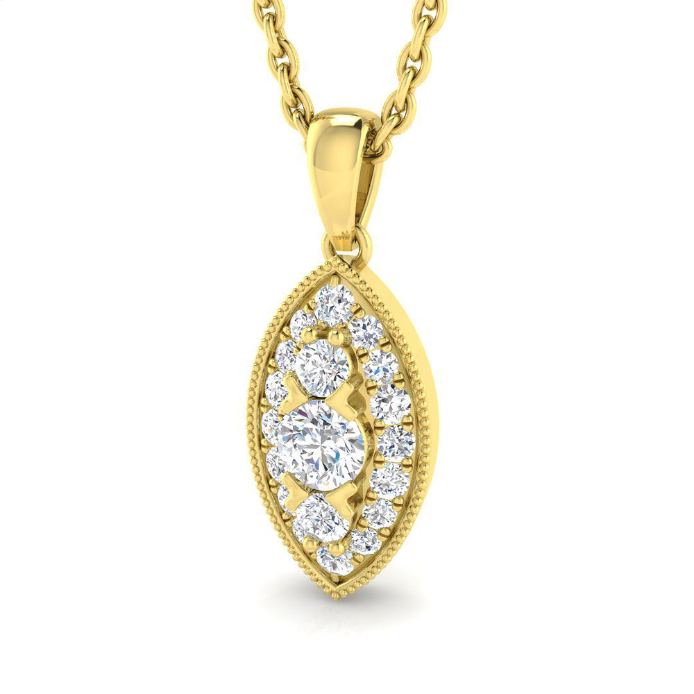 Hunter Vintage Pendant 0.2ct Diamond Gold (Without Chain )