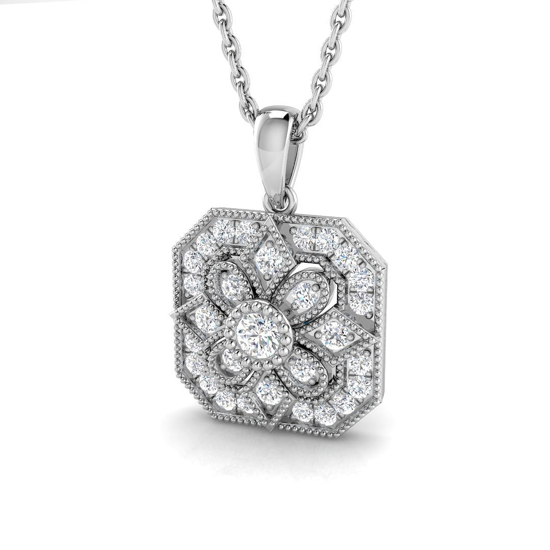 Larix Vintage Pendant 0.25ct Diamond Gold (Without Chain )