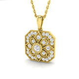 Larix Vintage Pendant 0.25ct Diamond Gold (Without Chain )