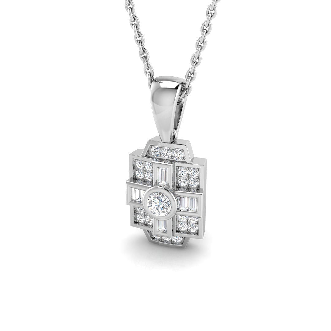 Enid Vintage Pendant 0.2ct Diamond  Gold (Without Chain )