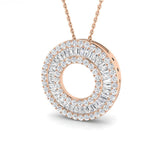 Clover Baguette & Brilliant Diamond Pendant 1.25-3ct Gold (Without Chain )