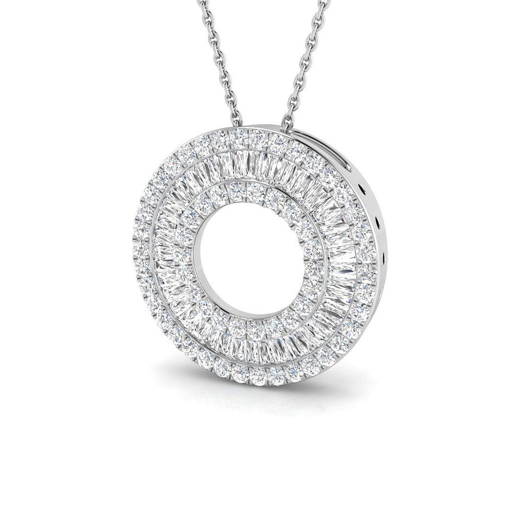 Clover Baguette & Brilliant Diamond Pendant 1.25-3ct Gold (Without Chain )