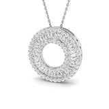 Clover Baguette & Brilliant Diamond Pendant 1.25-3ct Gold (Without Chain )