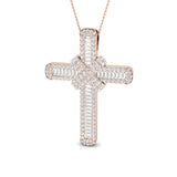 Aurum 7Ct Diamond Cross Pendant In 9K, 18K (White, Yellow, Rose Gold) With Complimentary Silver