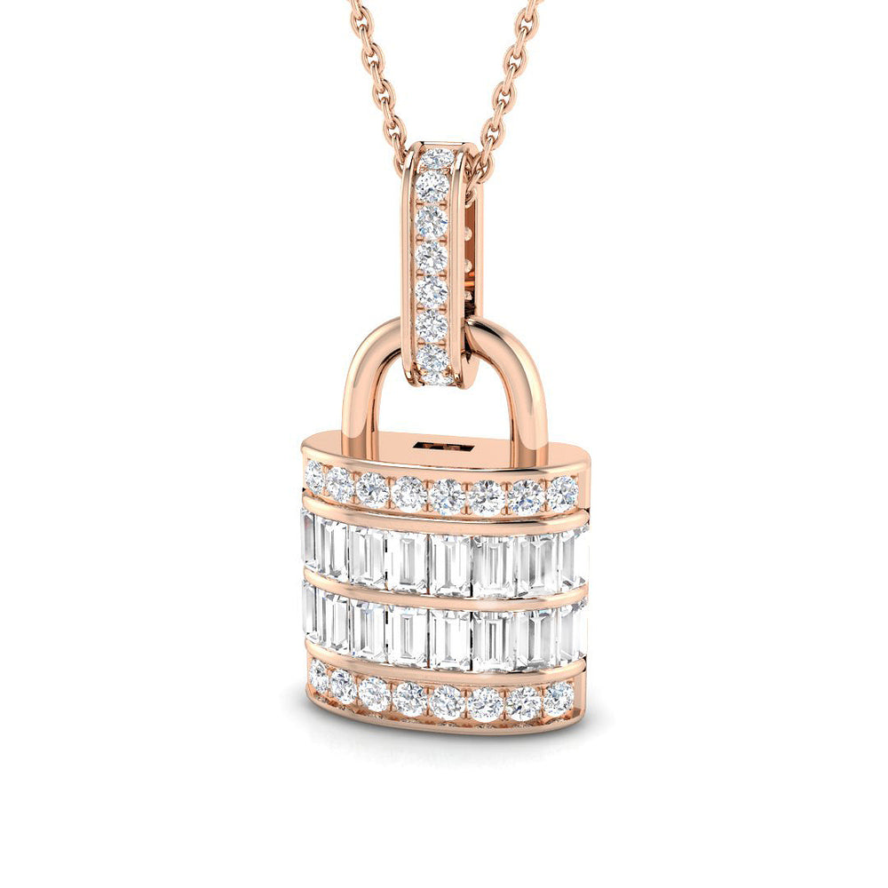 Vera Diamond Padlock Pendant 1ct Gold (Without Chain )