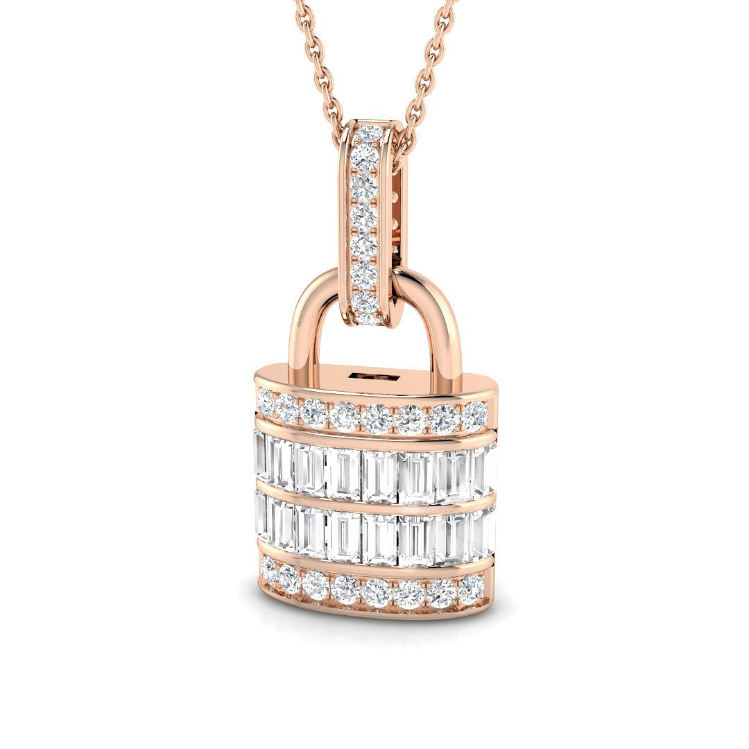 Vera Diamond Padlock Pendant 1ct Gold (Without Chain )