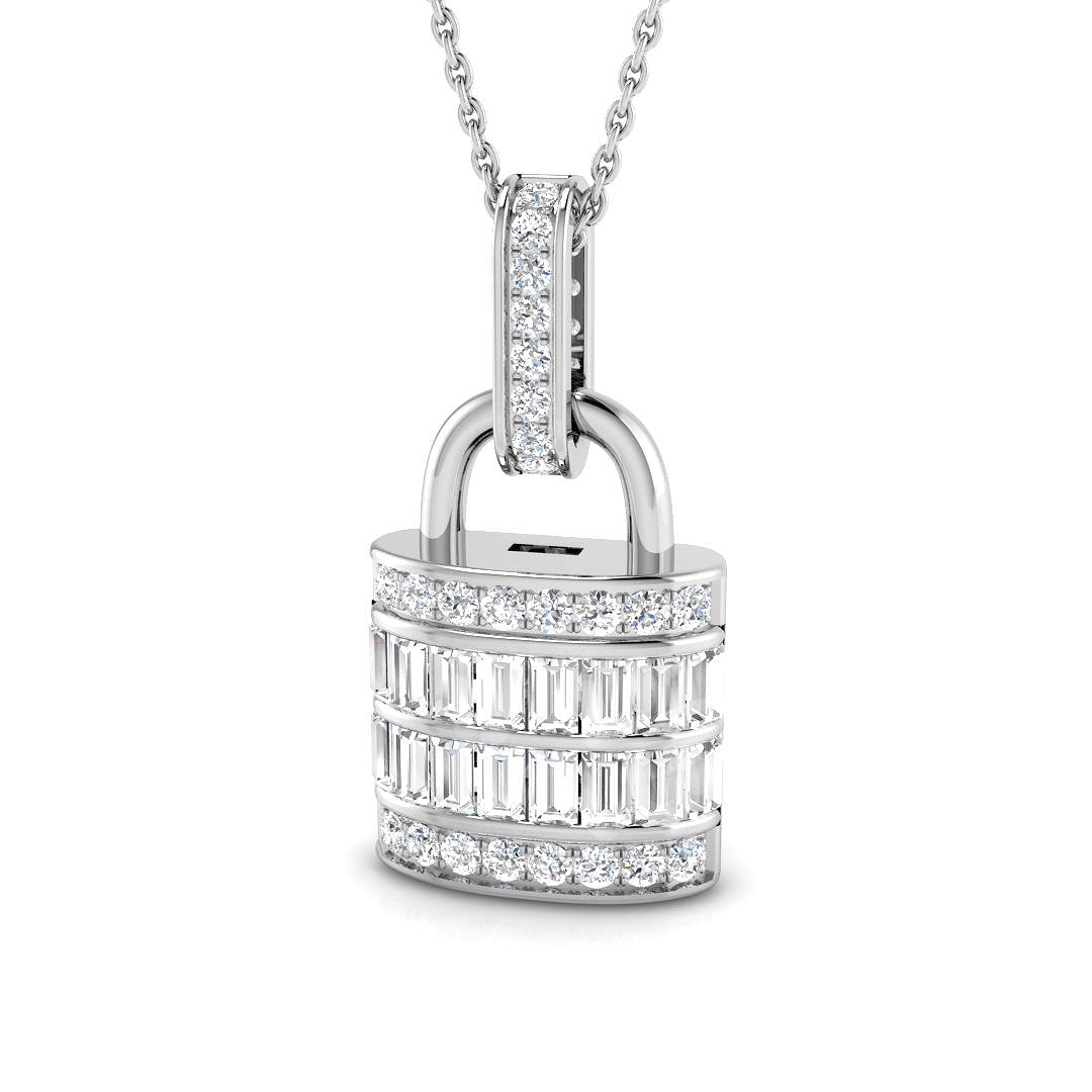 Vera Diamond Padlock Pendant 1ct Gold (Without Chain )