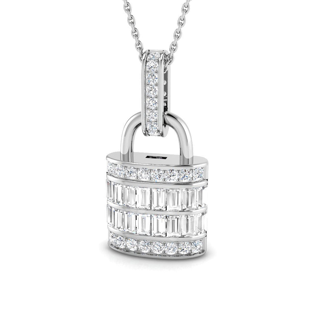 Vera Diamond Padlock Pendant 1ct Gold (Without Chain )