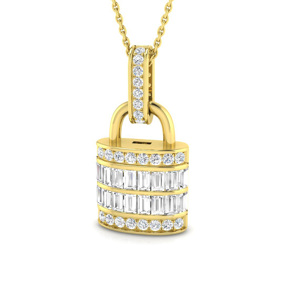 Vera Diamond Padlock Pendant 1ct Gold (Without Chain )