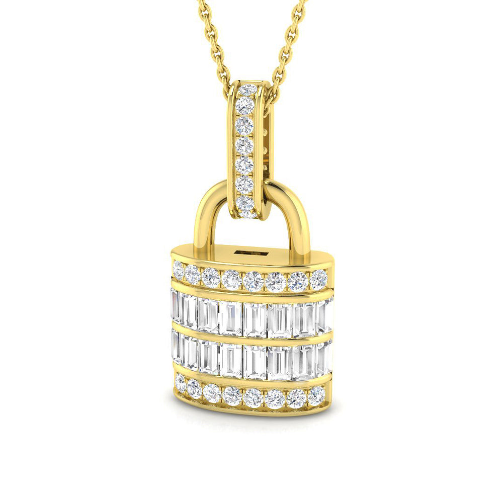Vera Diamond Padlock Pendant 1ct Gold (Without Chain )