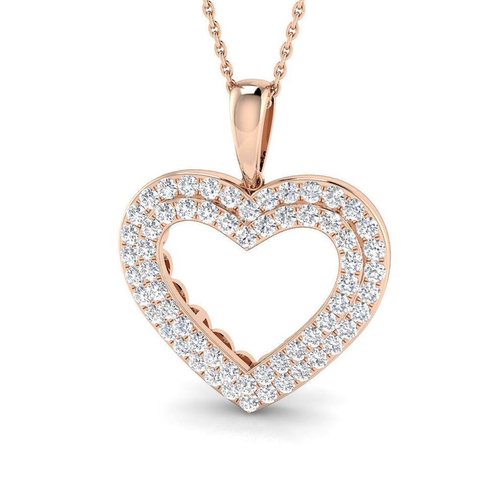 Ivan Heart Pendant Diamond Necklace 1ct Gold (Without Chain )