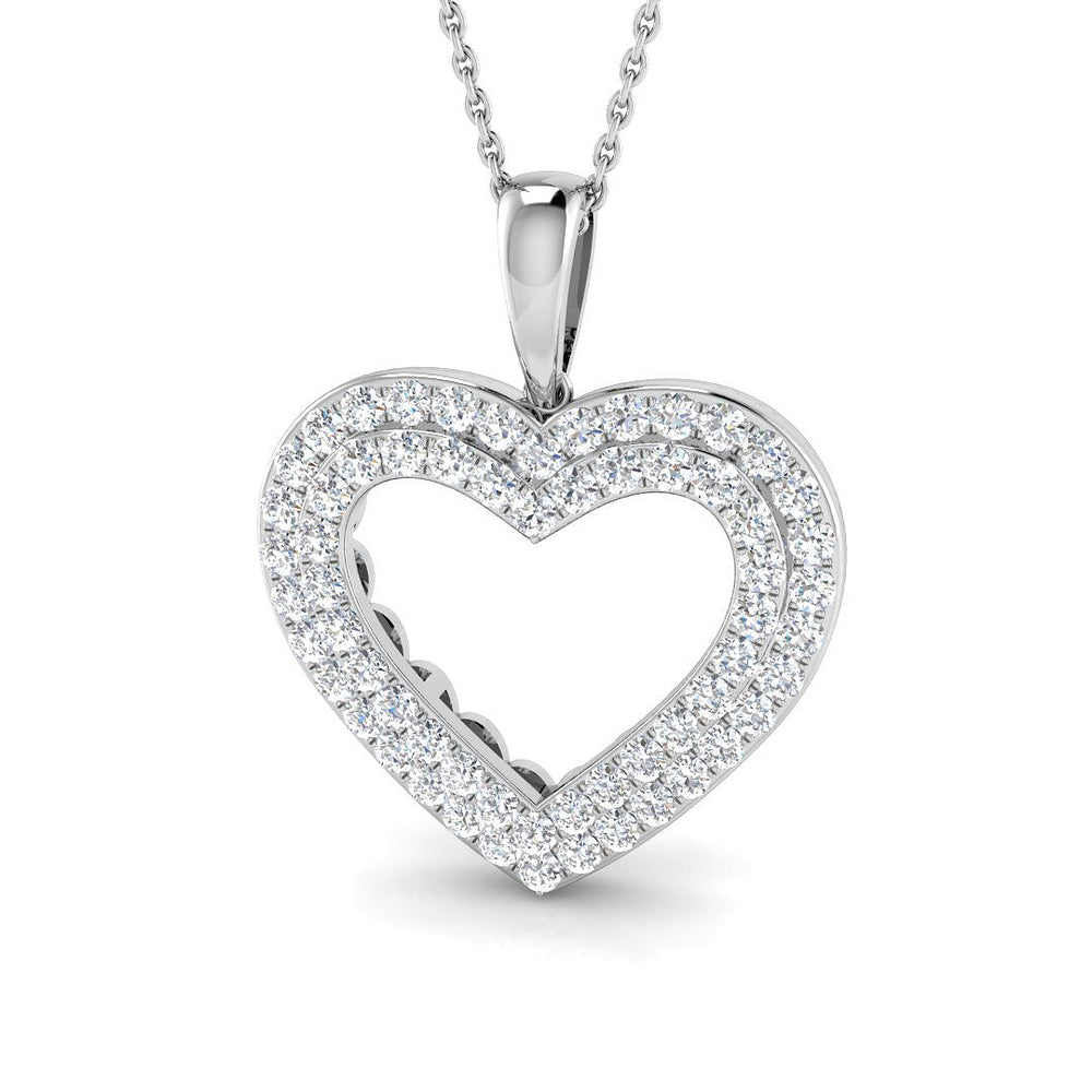 Ivan Heart Pendant Diamond Necklace 1ct Gold (Without Chain )