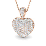 Tulip Heart Diamond Pendant 1ct to 3ct Gold (Without Chain )