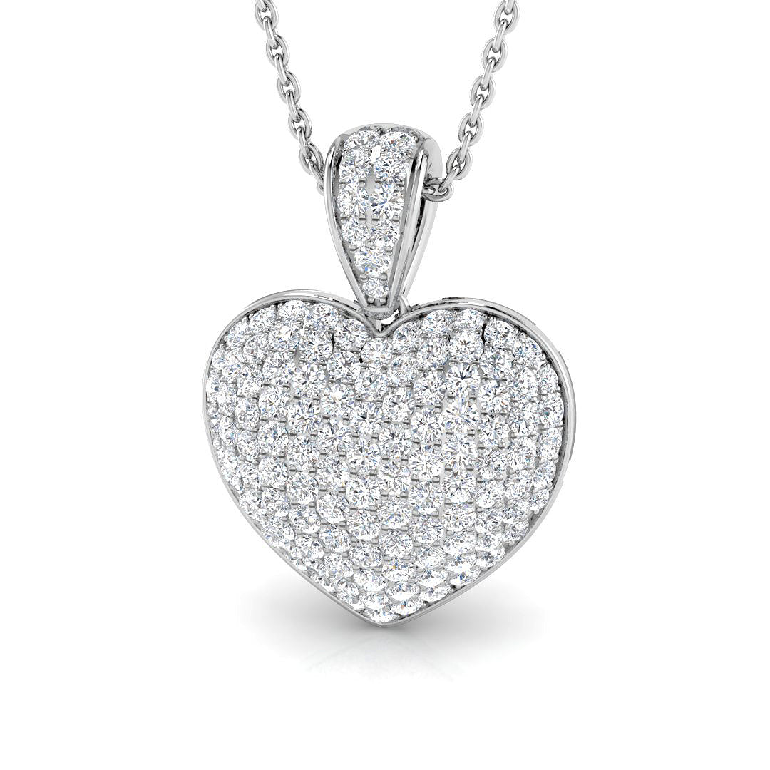 Tulip Heart Diamond Pendant 1ct to 3ct Gold (Without Chain )