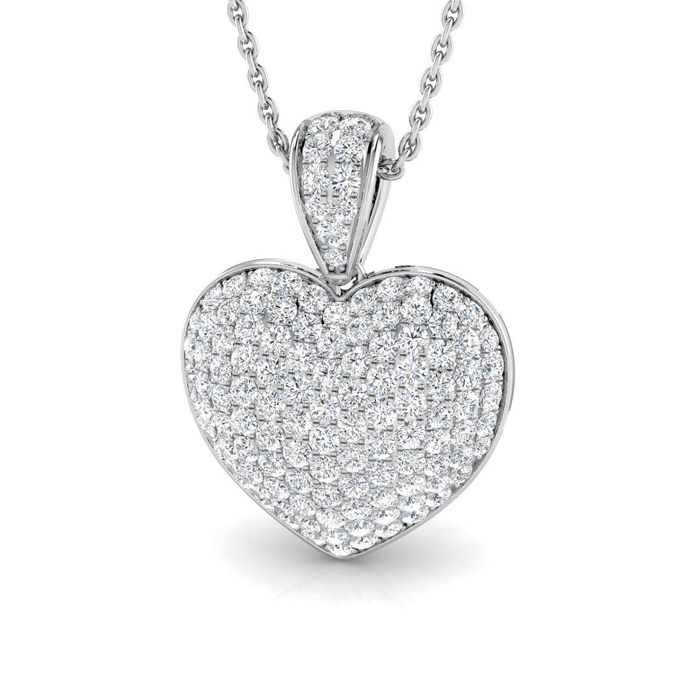 Tulip Heart Diamond Pendant 1ct to 3ct Gold (Without Chain )