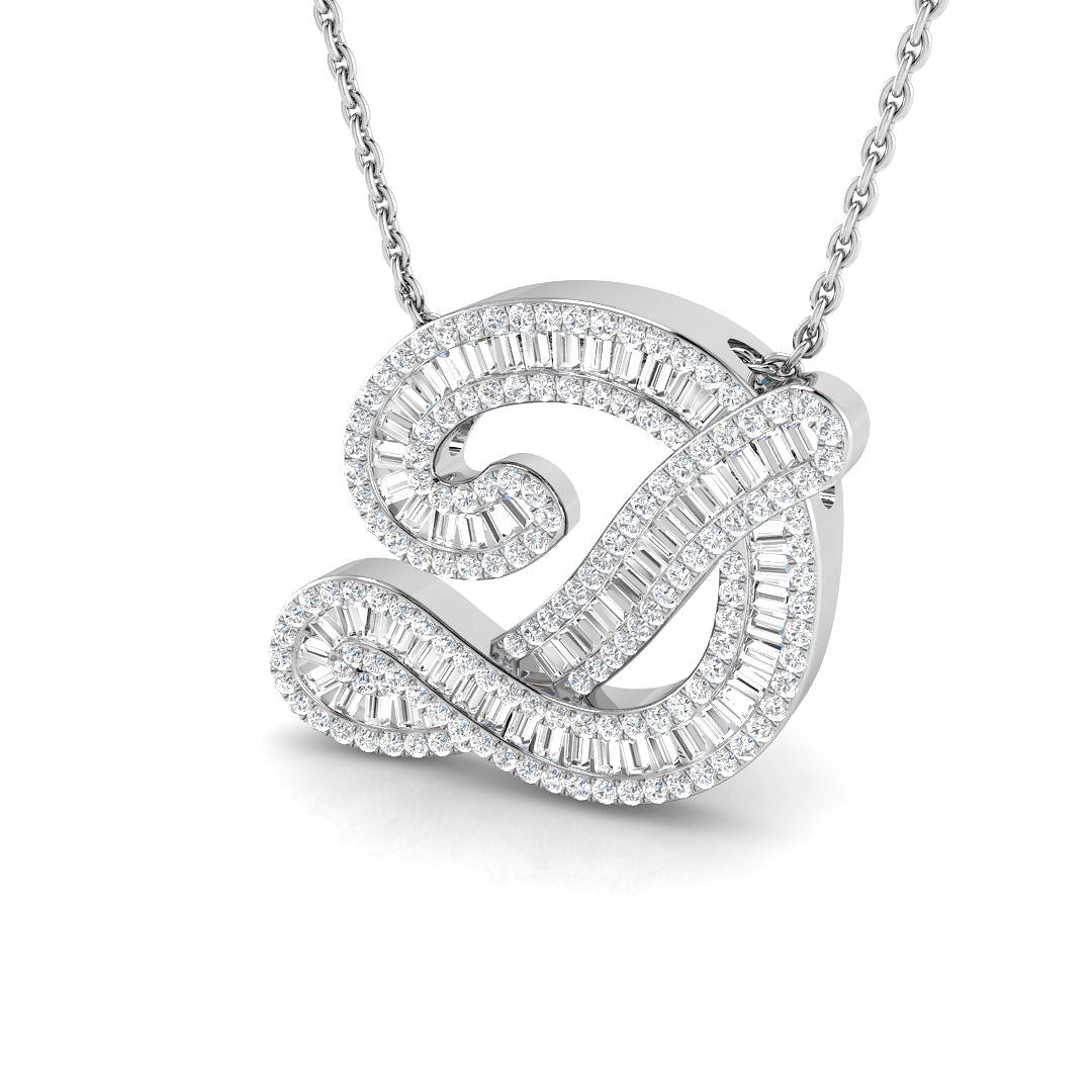 Tilda Diamond Initial Pendant 0.75ct to 1ct Gold  A to Z(Without Chain )