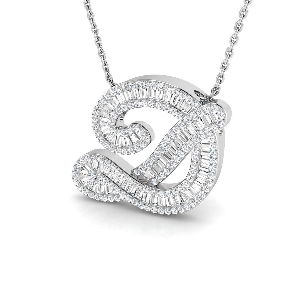 Tilda Diamond Initial Pendant 0.75ct to 1ct Gold  A to Z(Without Chain )