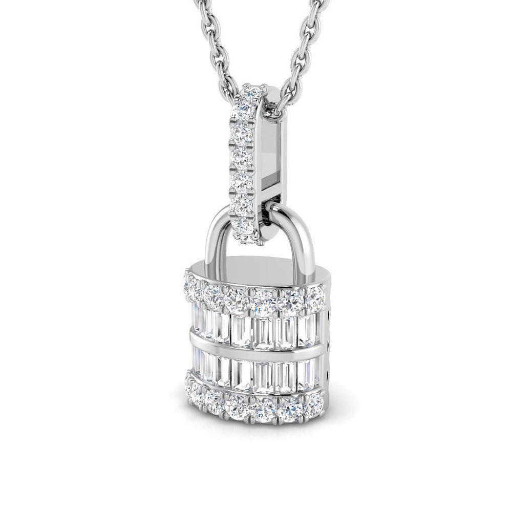 Dora Baguette and Brilliant Pendant 0.3ct to 0.75ct Gold (Without Chain )