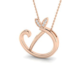 Gold Diamond Butterfly Initial "D" Pendant