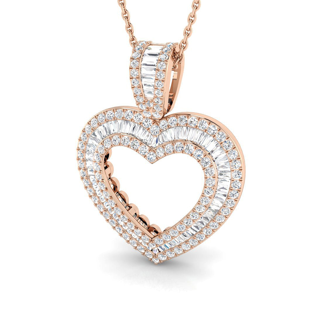 Thyme Baguette Brilliant Pendant 0.5ct to 5ct Gold (Without Chain )