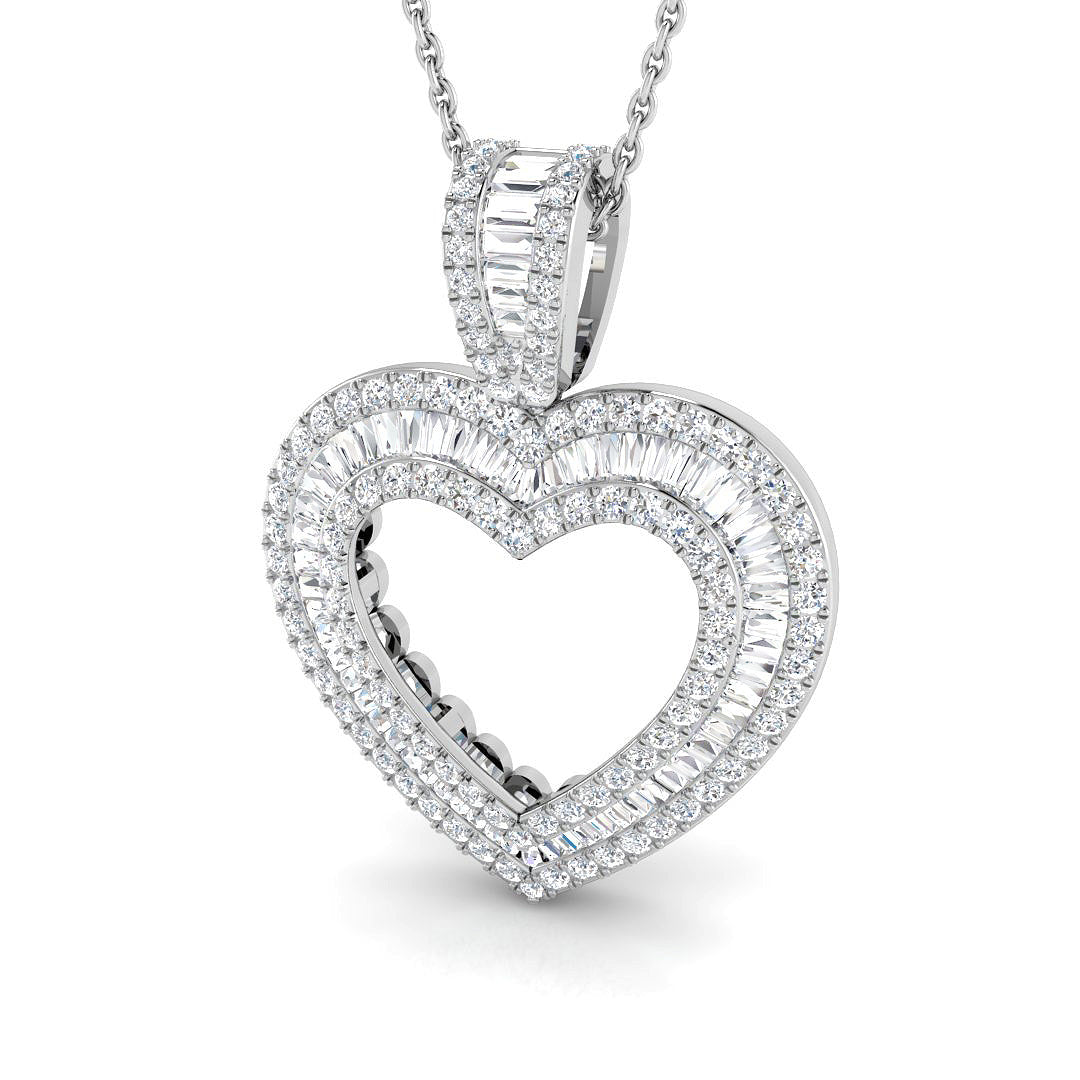 Thyme Baguette Brilliant Pendant 0.5ct to 5ct Gold (Without Chain )