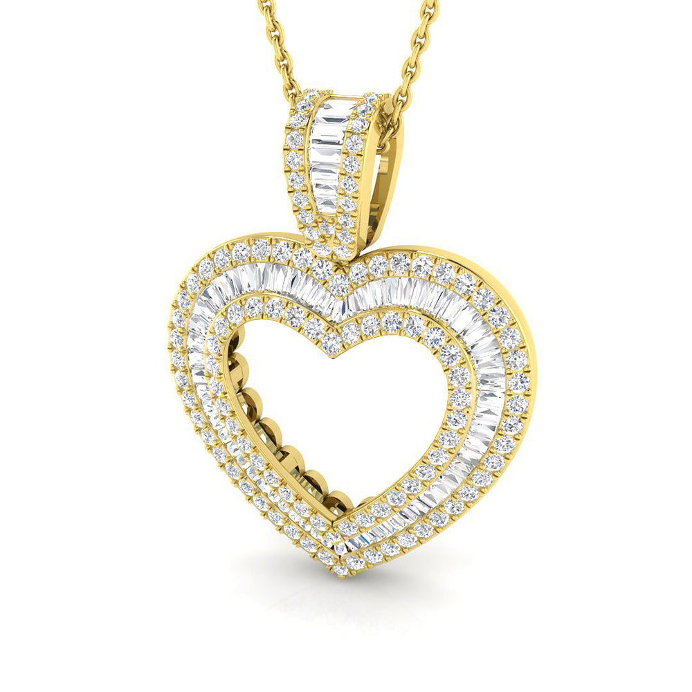 Thyme Baguette Brilliant Pendant 0.5ct to 5ct Gold (Without Chain )