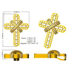 9ct White Gold 0.6ct Natural Diamond Cross Pendant
