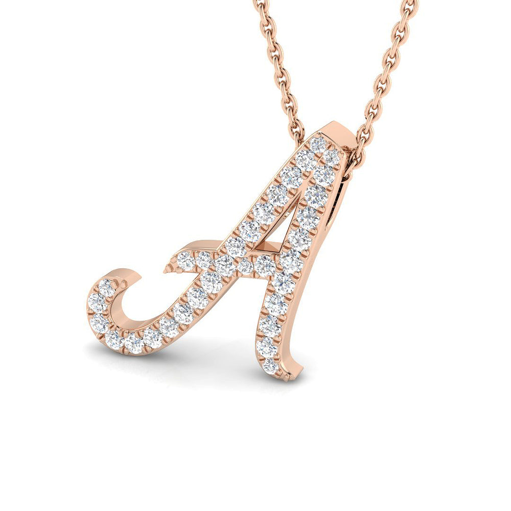 Sinead Initials Pendant 0.25ct to 1.25ct Gold  A to Z(Without Chain )