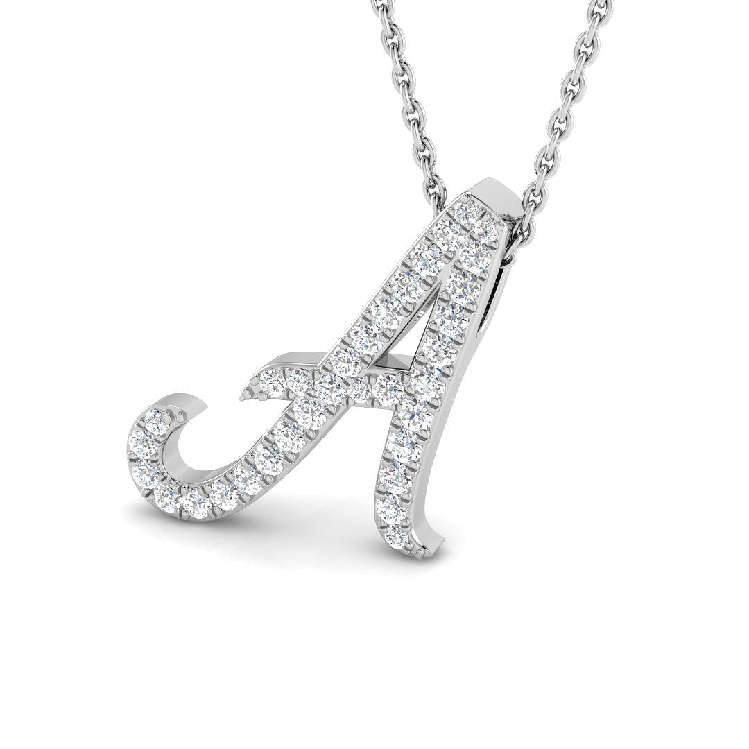 Sinead Initials Pendant 0.25ct to 1.25ct Gold  A to Z(Without Chain )