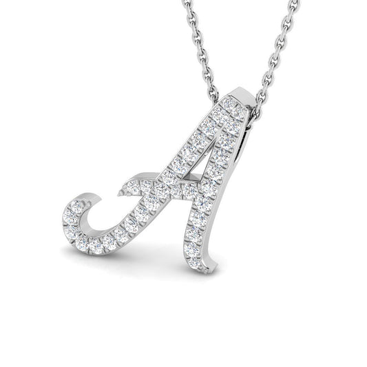 Sinead Initials Pendant 0.25ct to 1.25ct Gold  A to Z(Without Chain )