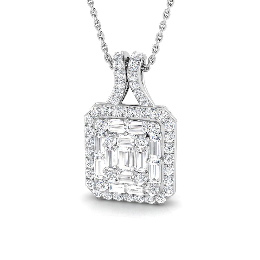 Geum Baguette Brilliant Diamond Pendant 1ct-1.75ct Gold (Without Chain )