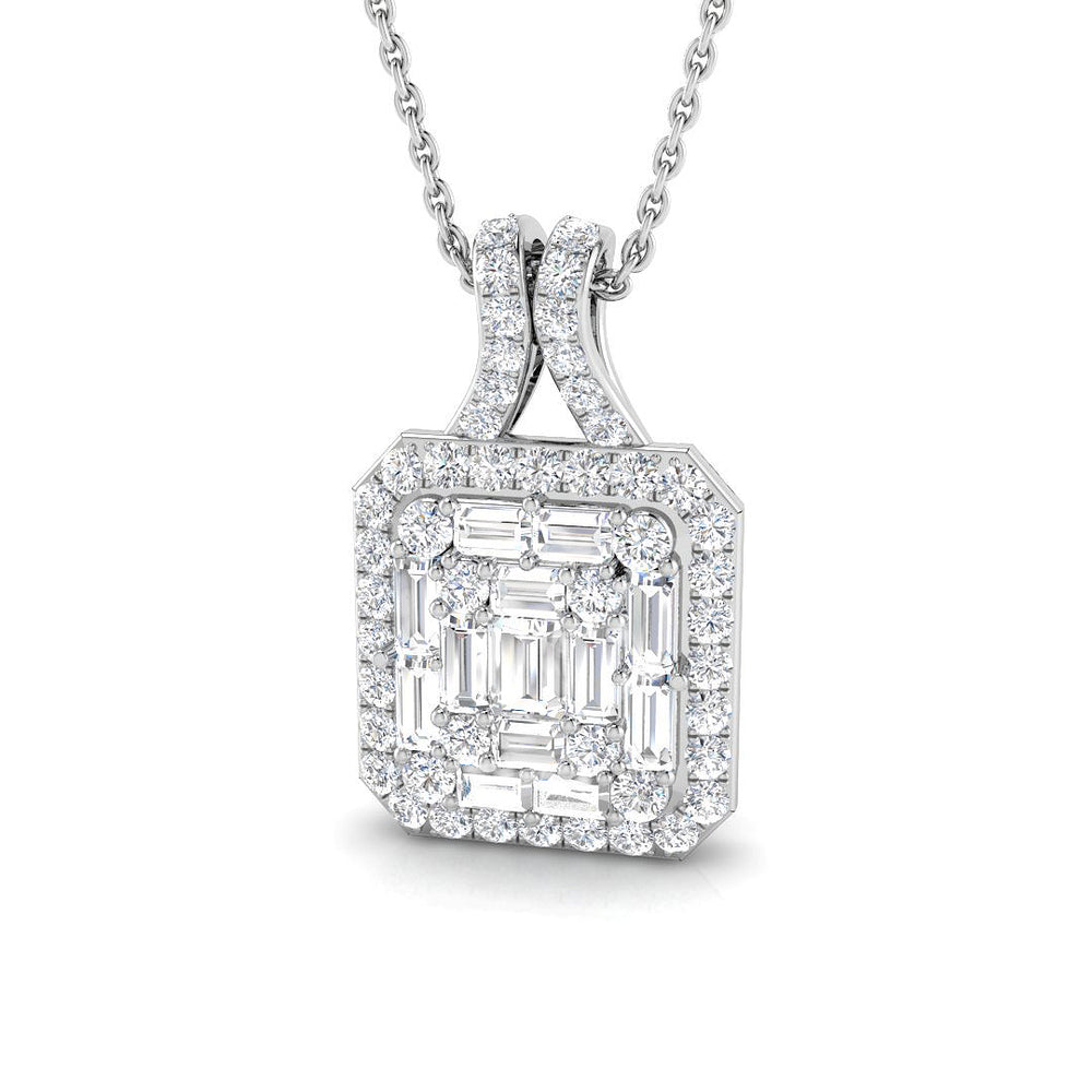 Geum Baguette Brilliant Diamond Pendant 1ct-1.75ct Gold (Without Chain )