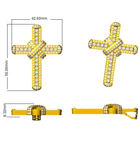 Natural Diamond Cross Pendant in Gold or Platinum | Diamond Pave Set