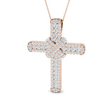 Eminence 7.5Ct Diamond Cross Pendant In 9K, 18K (White, Yellow, Rose Gold) With Complimentary Silver