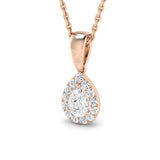 Cress Halo Diamond Pendant 0.33ct to 0.75ct Gold (Without Chain )