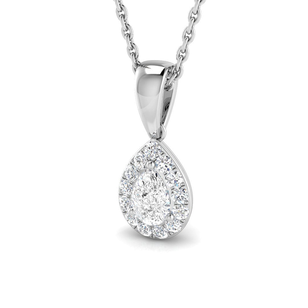 Cress Halo Diamond Pendant 0.33ct to 0.75ct Gold (Without Chain )