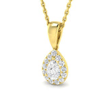 Cress Halo Diamond Pendant 0.33ct to 0.75ct Gold (Without Chain )