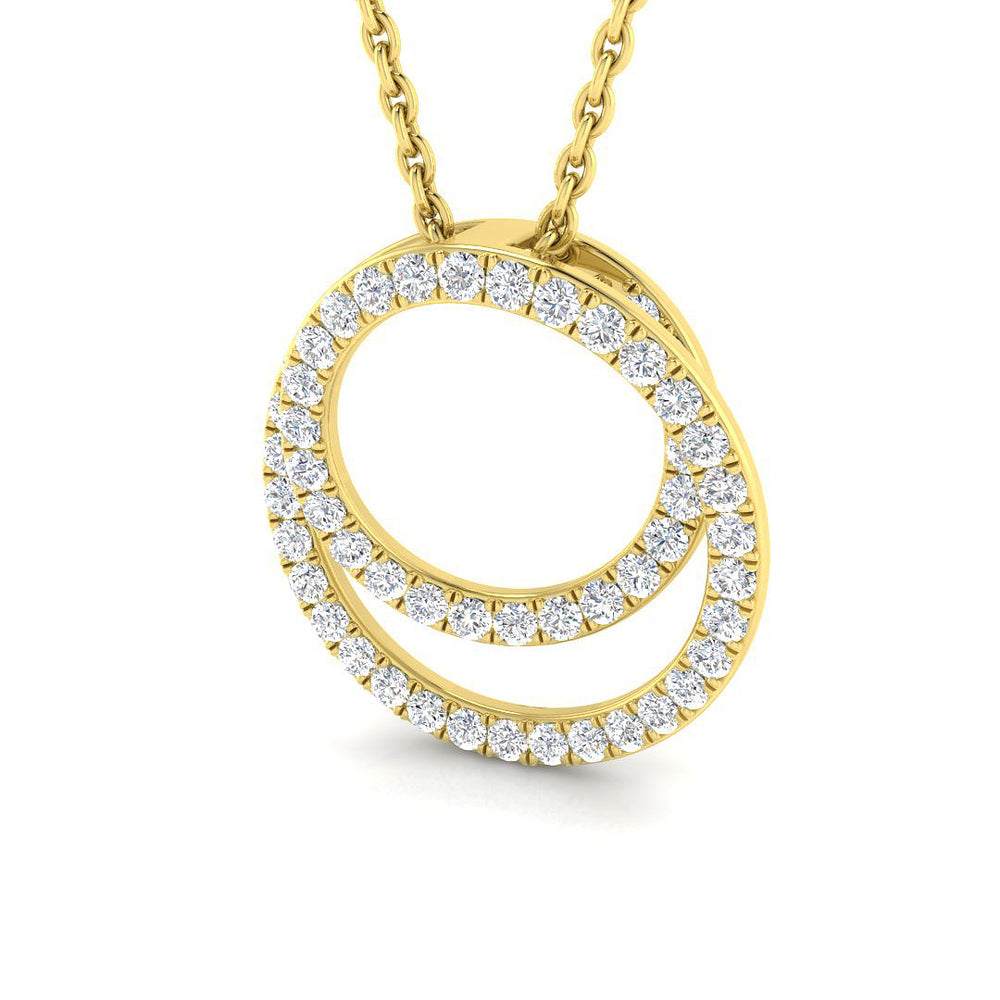 Flax Circle of Life Pendant 0.33ct to 0.75ct Gold (Without Chain )